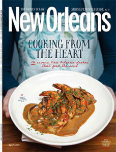 Cheryl Wild-Donde’Ville honored in New Orleans Magazine, cover with local cuisine featured